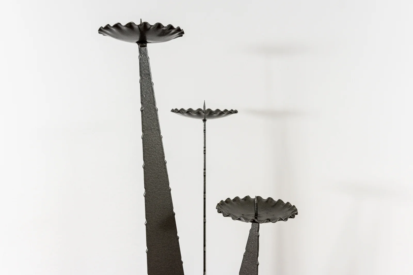 Three-arm candlestick, metalwork, Poland, 1970s