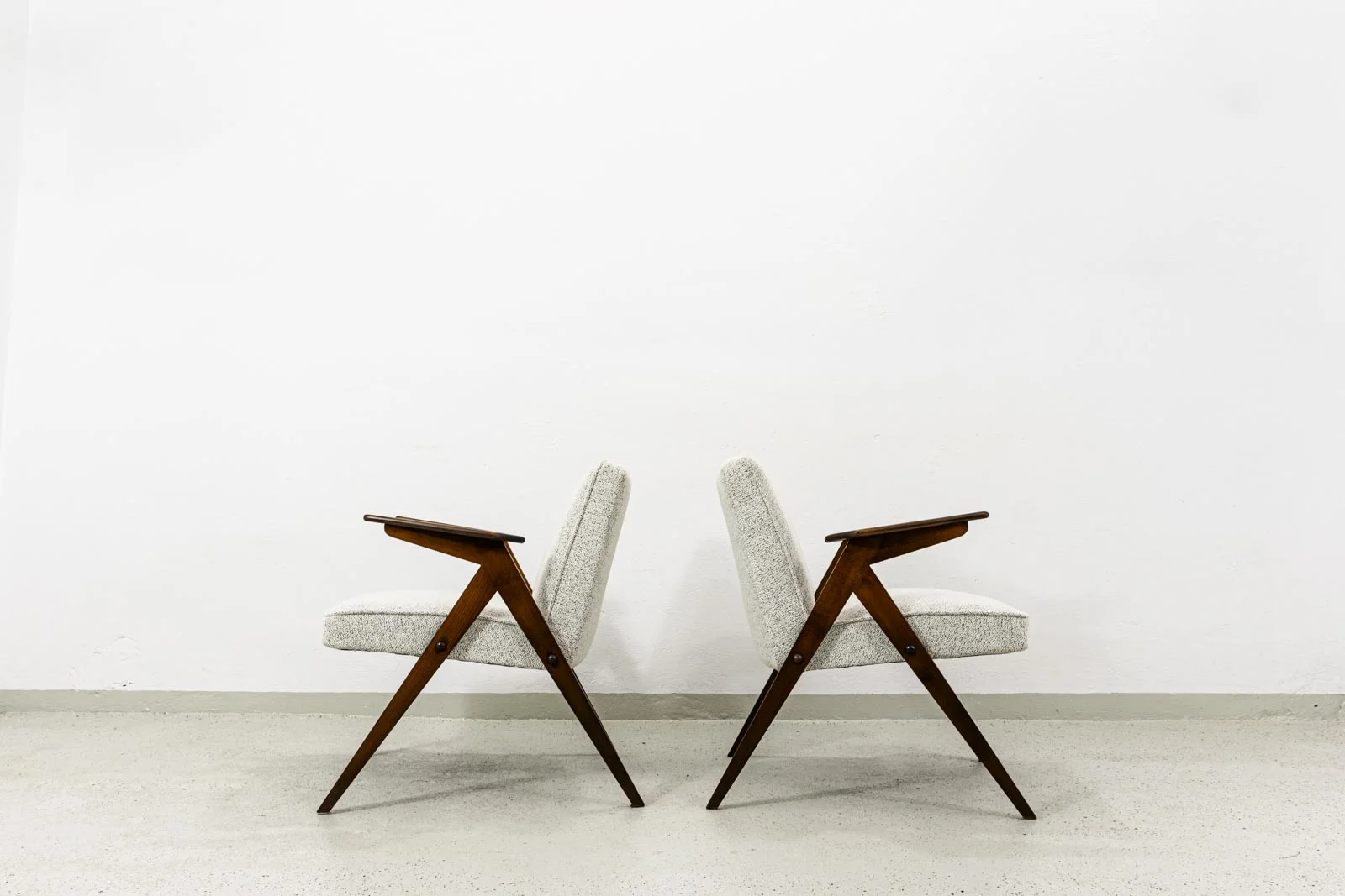 Pair of “Bunny” armchairs, model 300-177, Dolnośląska Fabryka Mebli, Poland, 1970s