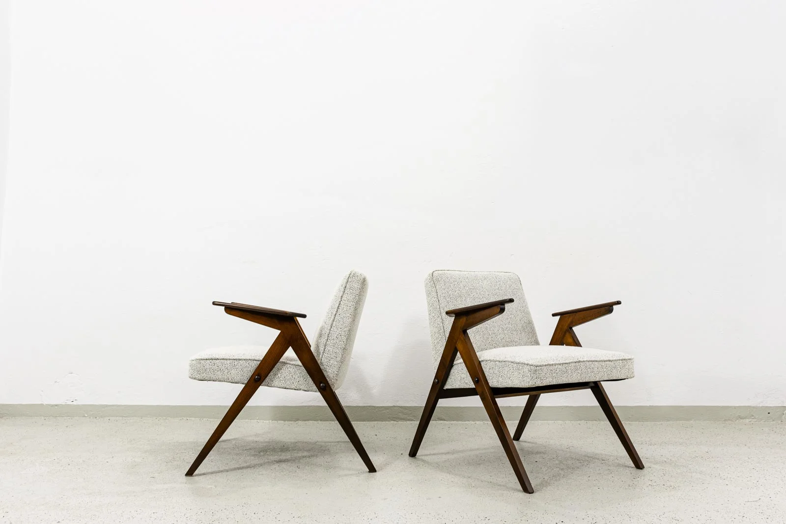 Pair of “Bunny” armchairs, model 300-177, Dolnośląska Fabryka Mebli, Poland, 1970s