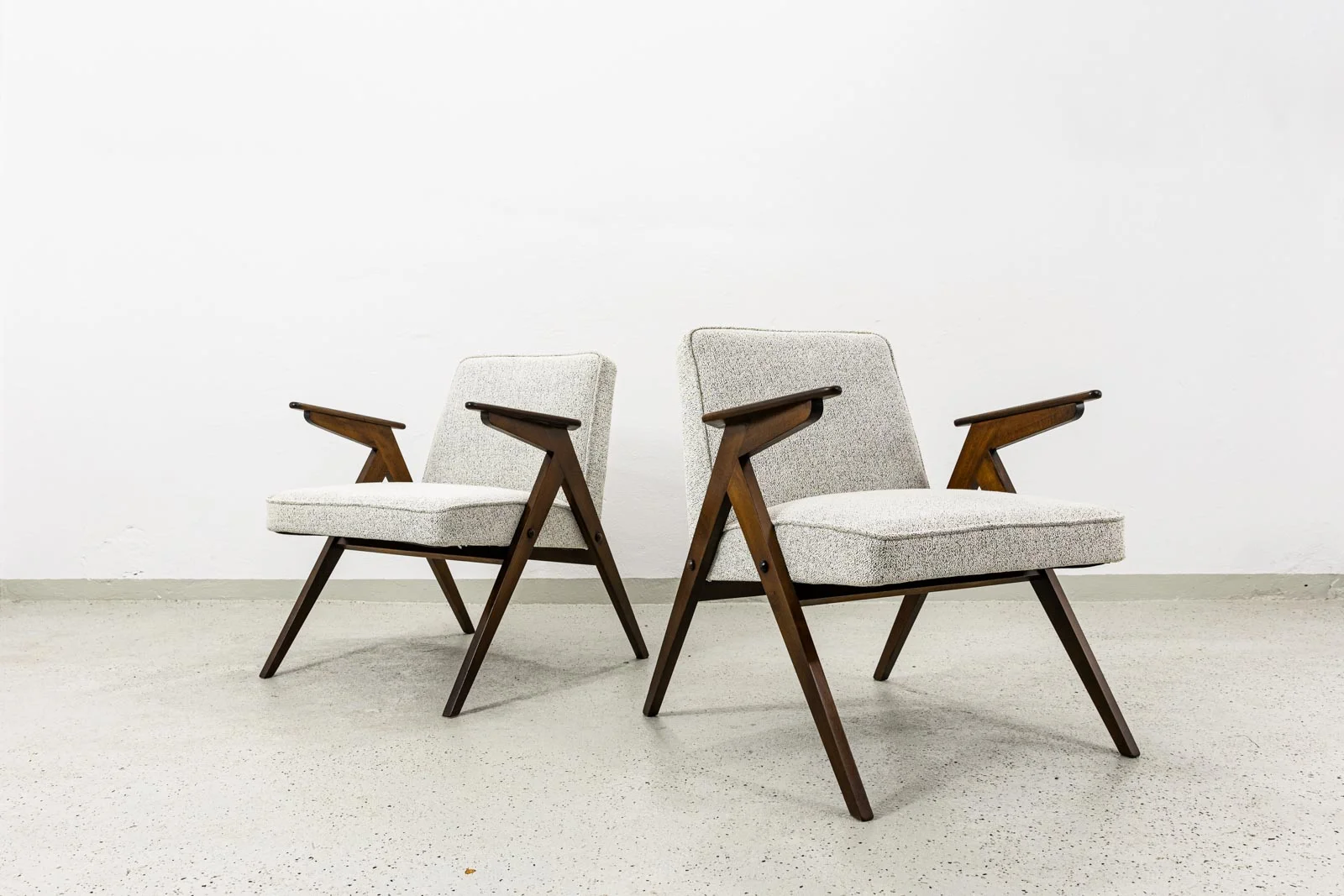 Pair of “Bunny” armchairs, model 300-177, Dolnośląska Fabryka Mebli, Poland, 1970s
