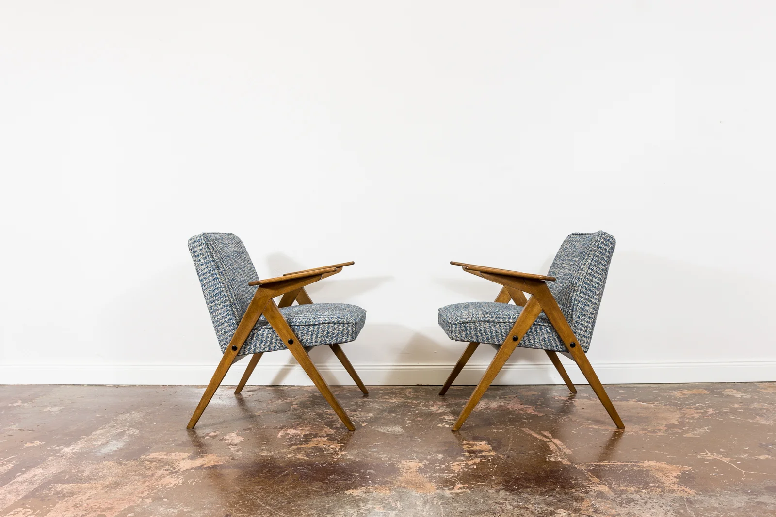 Pair of armchairs "Bunny" type 300-177, Dolnośląska Fabryka Mebli, Poland, 1970s