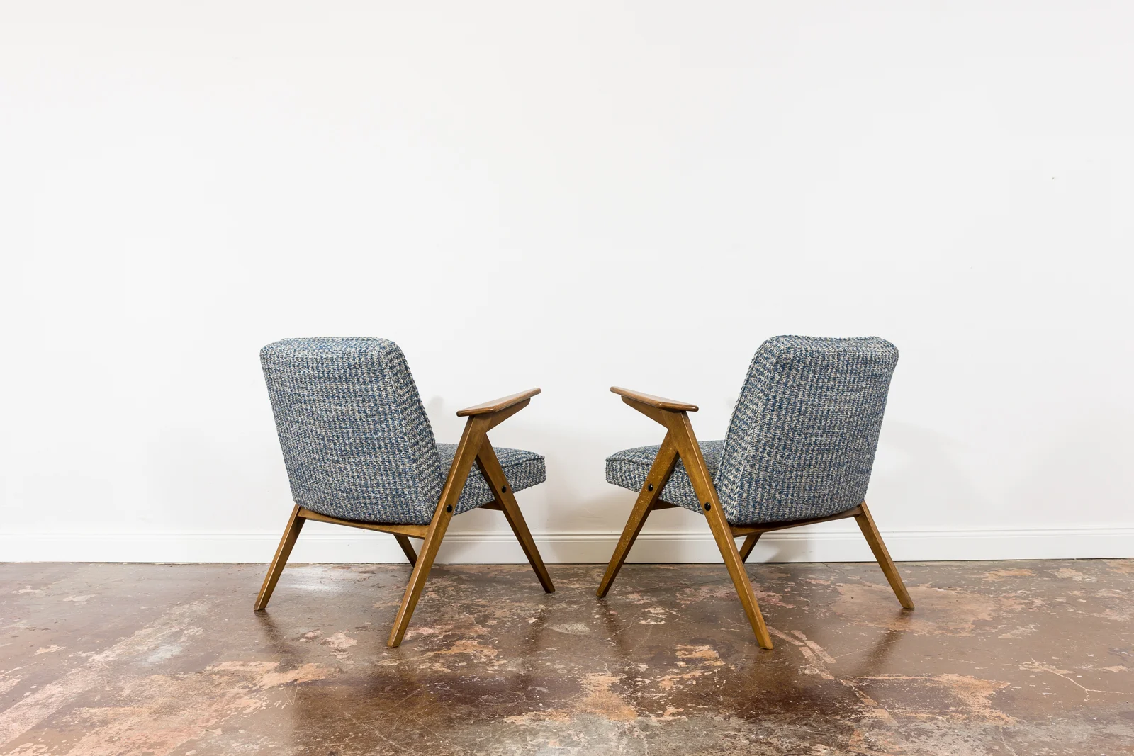 Pair of armchairs "Bunny" type 300-177, Dolnośląska Fabryka Mebli, Poland, 1970s