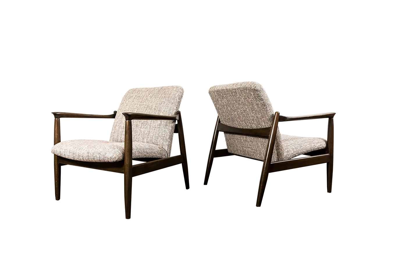 Pair of GFM-64 Armchairs by Edmund Homa, Gościcińska Fabryka Mebli, Poland, 1960s