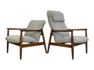 Pair of GFM-64 armchairs designed by Edmund Homa, Gościcińska Fabryka Mebli, Poland, 1960s