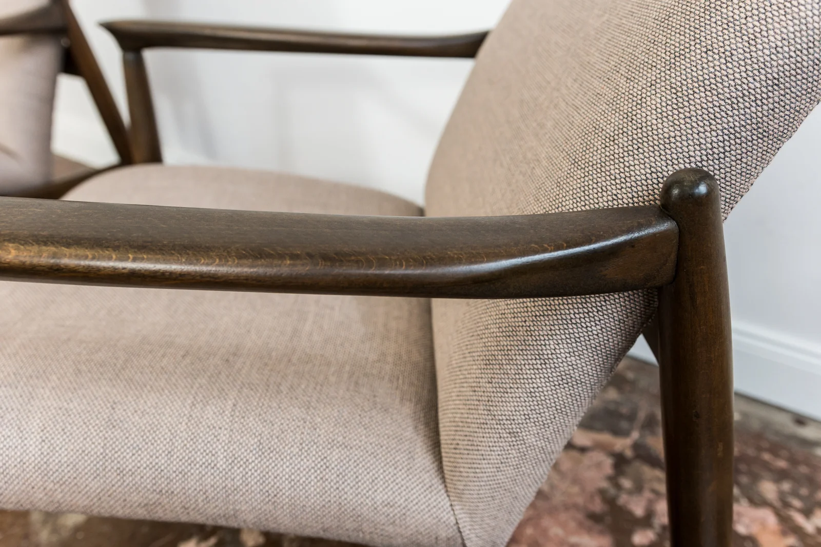 Pair of GFM-64 armchairs designed by Edmund Homa, Gościcińska Fabryka Mebli, Poland, 1960s