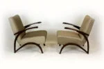 Pair of armchairs, designed by J. Halabala, Czechoslovakia, 1940s