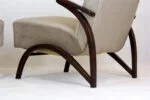 Pair of armchairs, designed by J. Halabala, Czechoslovakia, 1940s