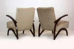 Pair of armchairs, designed by J. Halabala, Czechoslovakia, 1940s