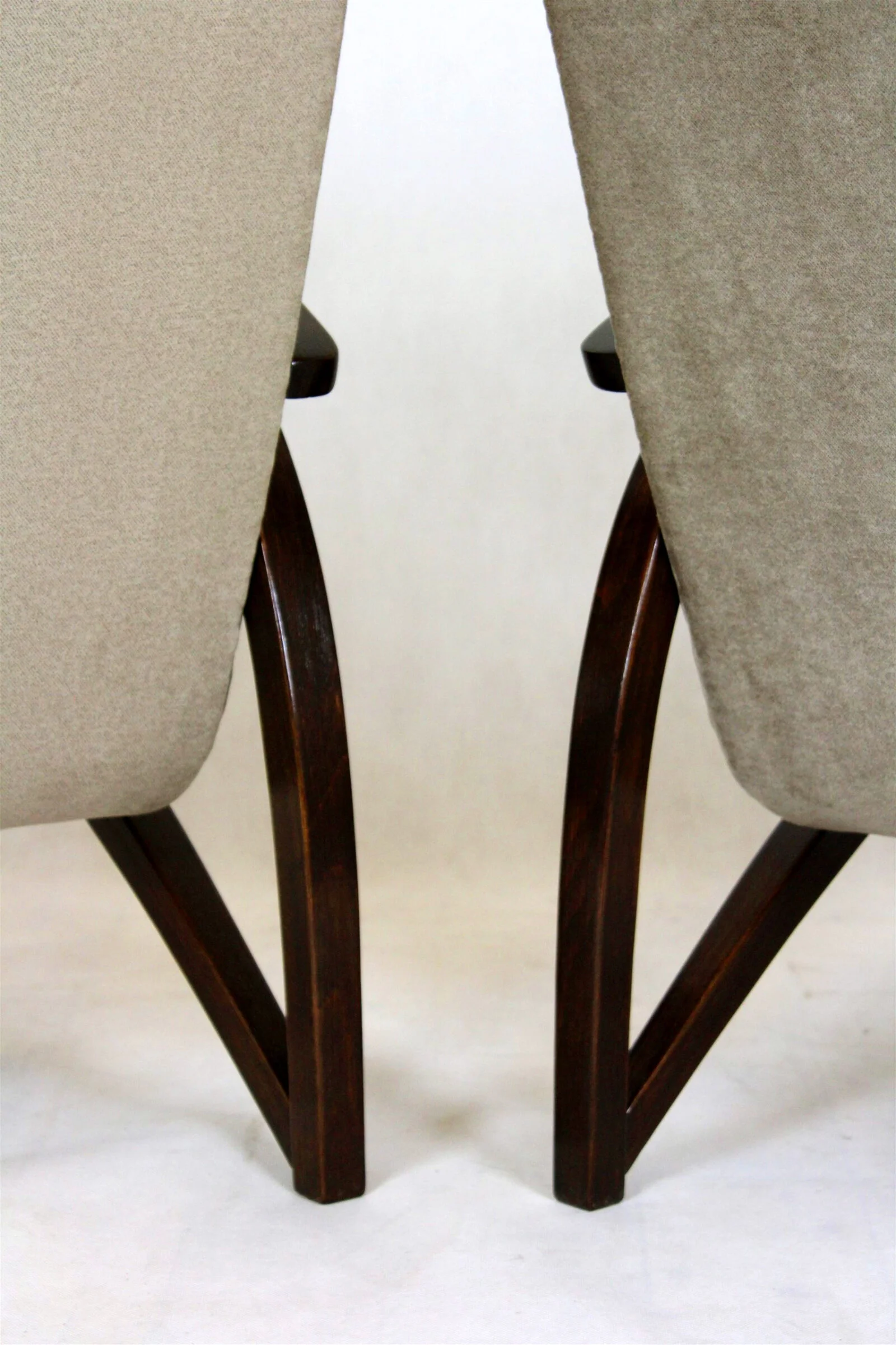 Pair of armchairs, designed by J. Halabala, Czechoslovakia, 1940s
