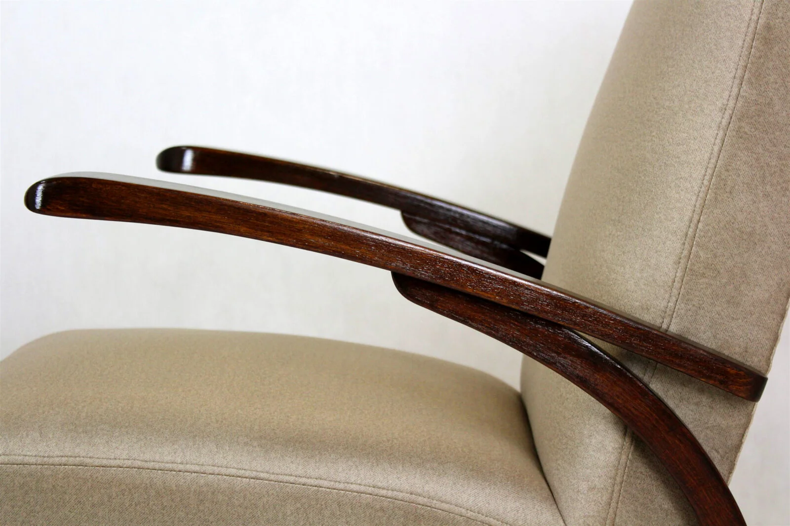 Pair of armchairs, designed by J. Halabala, Czechoslovakia, 1940s