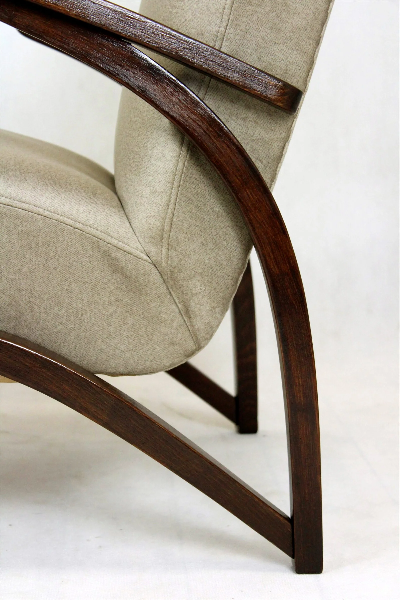 Pair of armchairs, designed by J. Halabala, Czechoslovakia, 1940s