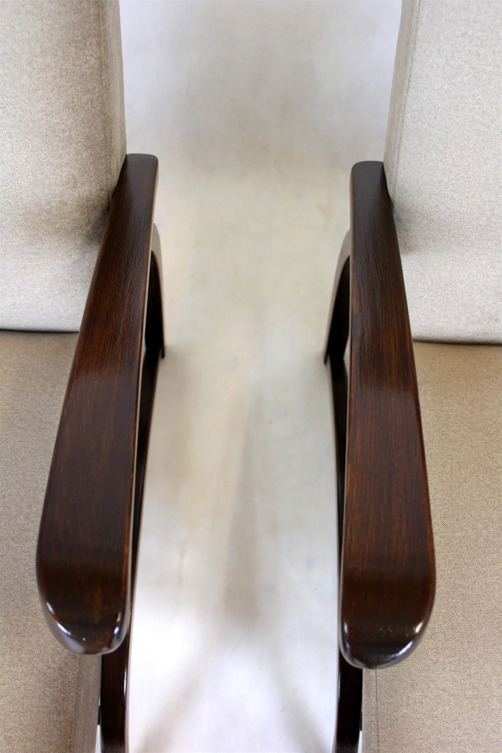 Pair of armchairs, designed by J. Halabala, Czechoslovakia, 1940s