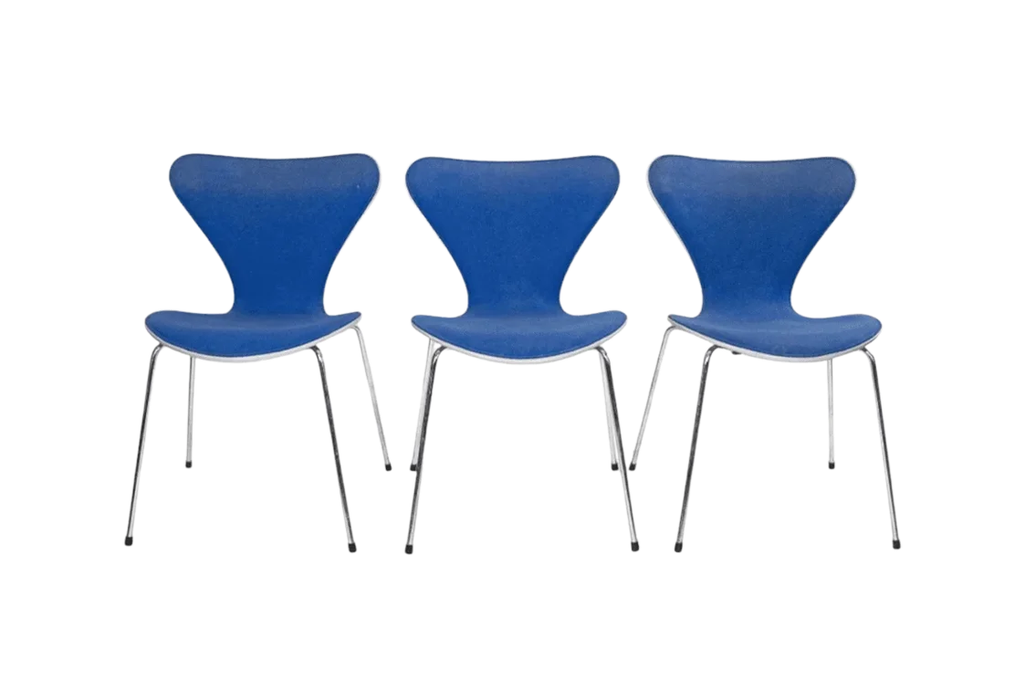 Zestaw 3 krzeseł Butterfly, 3107, Series 7, proj. A. Jacobsen, Fritz Hansen, Dania, lata 90