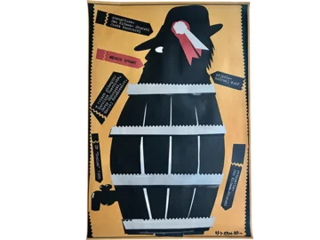 Plakat "Męskie sprawy" proj. Jakub Erol, 1989