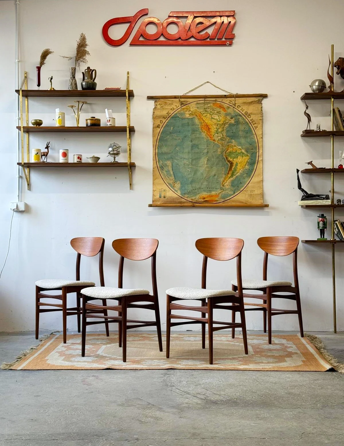 Set of 4 teak chairs, Denmark, 1960s/70s