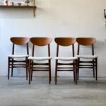 Set of 4 teak chairs, Denmark, 1960s/70s