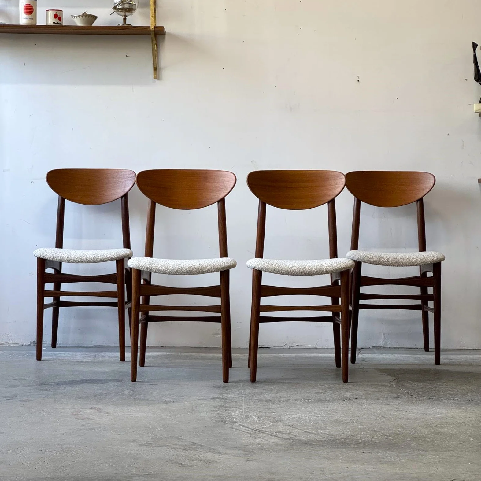 Set of 4 teak chairs, Denmark, 1960s/70s