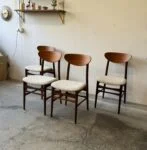 Set of 4 teak chairs, Denmark, 1960s/70s