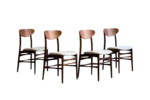 Set of 4 teak chairs, Denmark, 1960s/70s