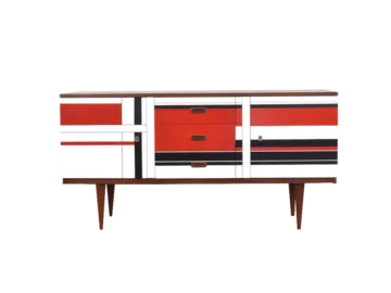 Sideboard z malaturą w stylu op-art, Niemcy, lata 60