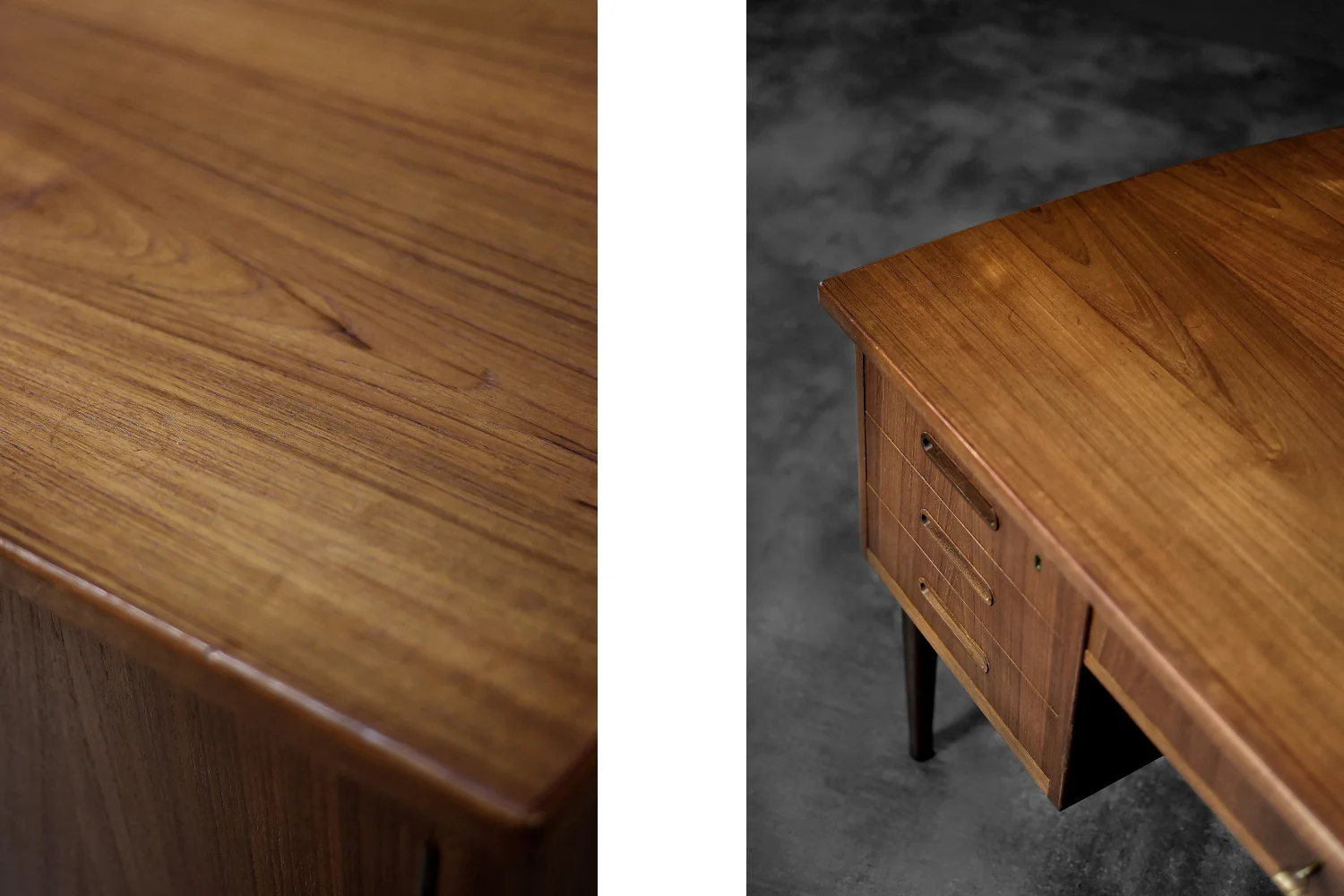 Double-sided teak desk, Denmark, 1960s