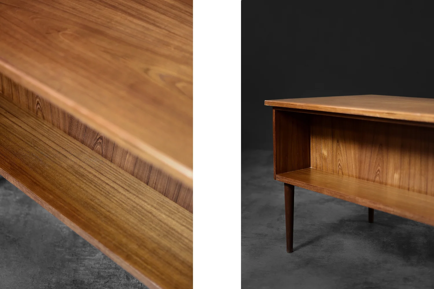 Double-sided teak desk, Denmark, 1960s