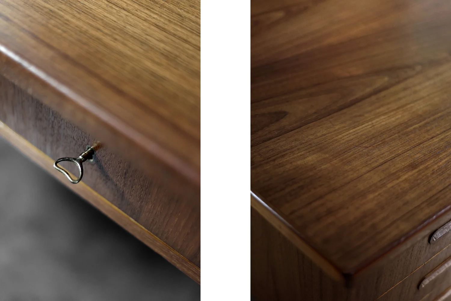 Double-sided teak desk, Denmark, 1960s