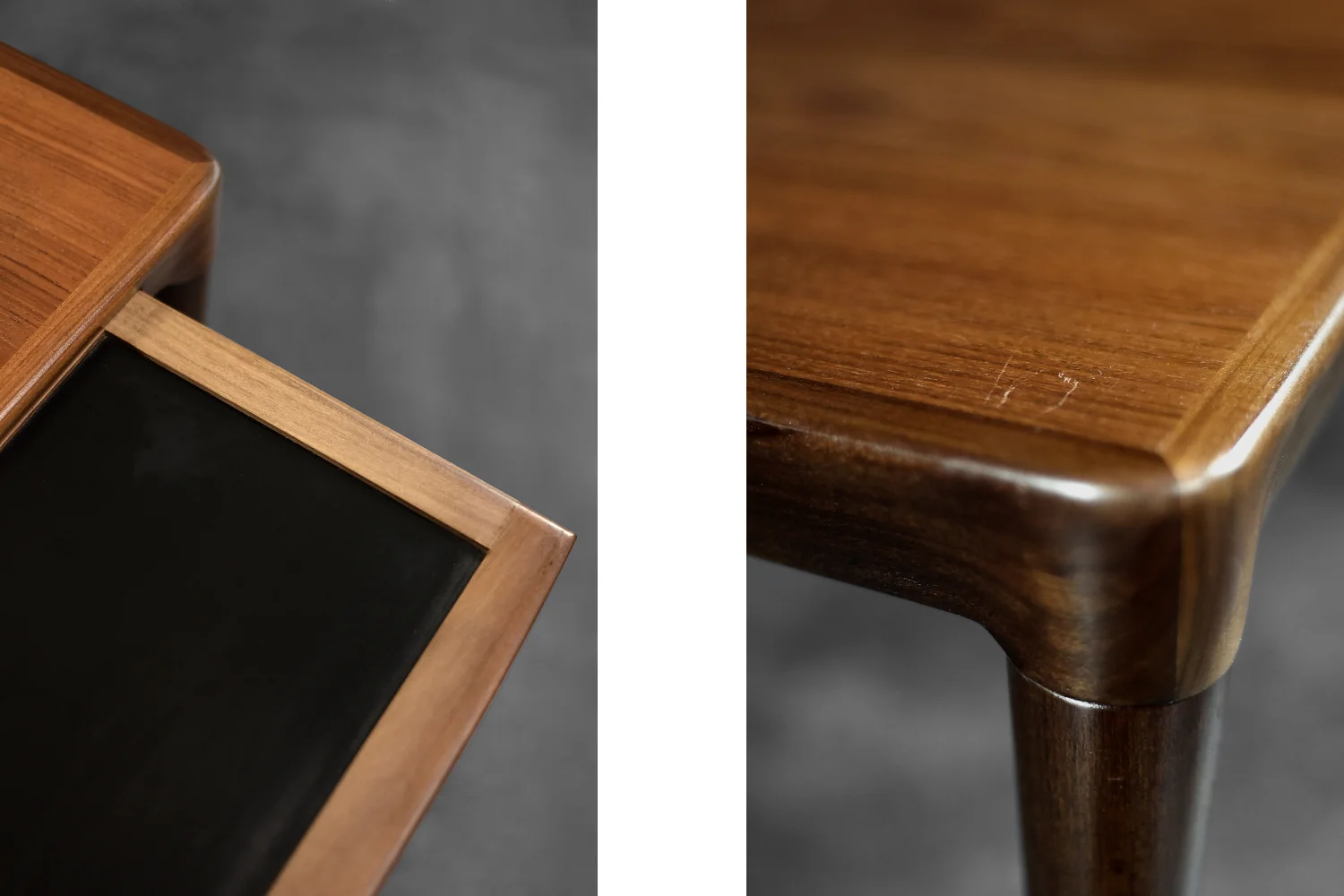 Coffee table with pull-out shelf, rosewood, Denmark, 1960s