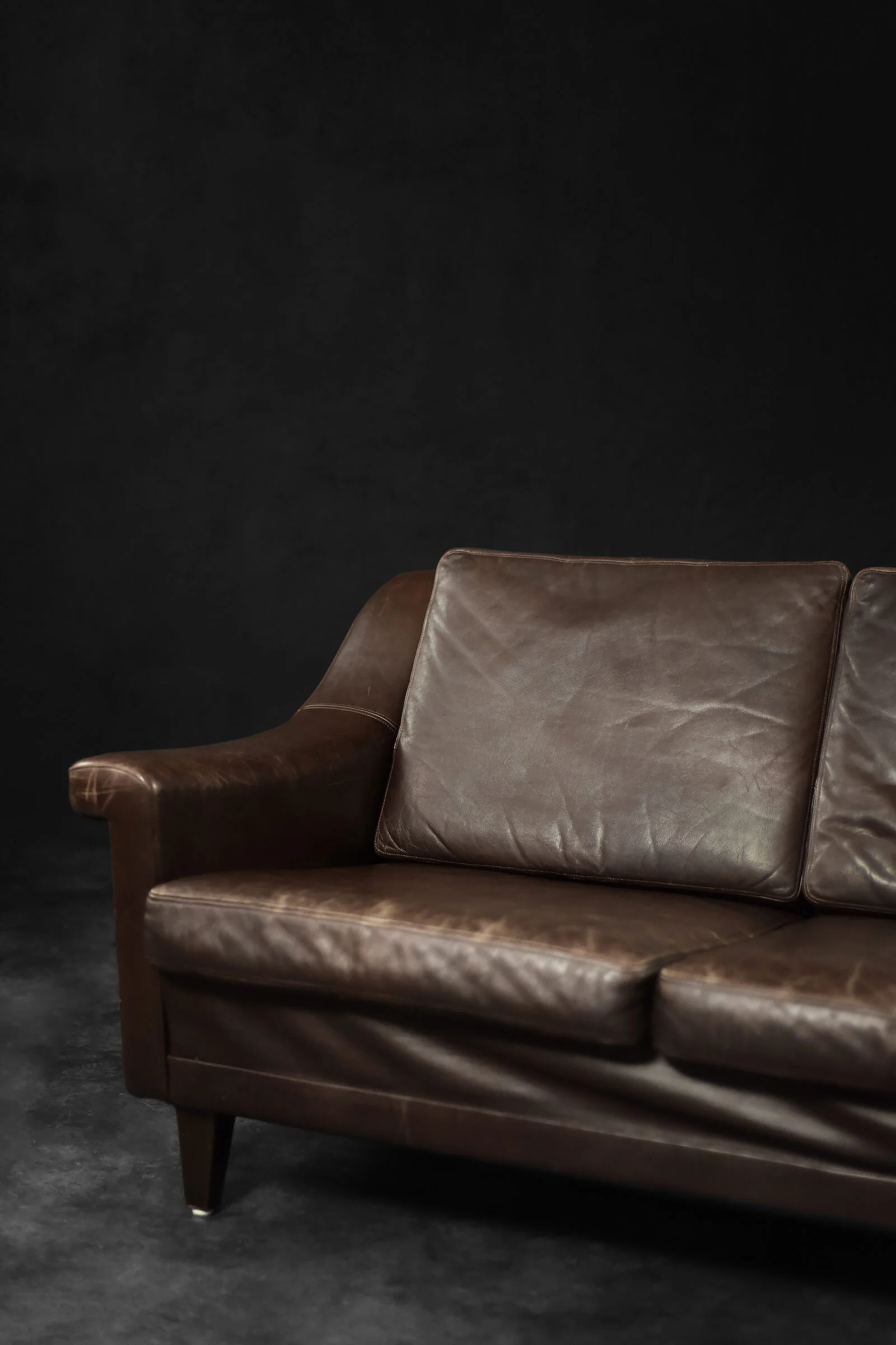 Sofa skórzana 3-osobowa, Dania, lata 70