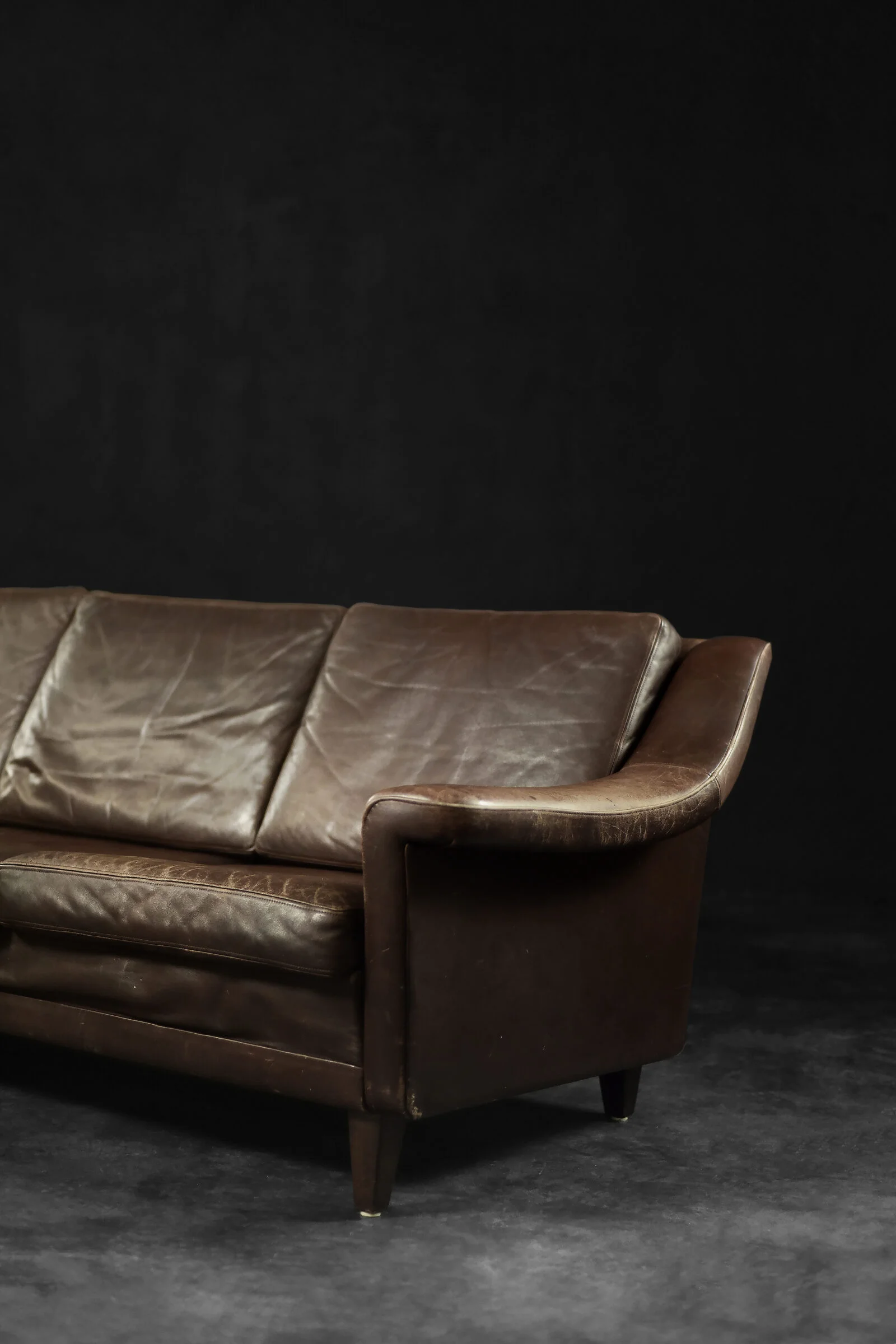 Sofa skórzana 3-osobowa, Dania, lata 70
