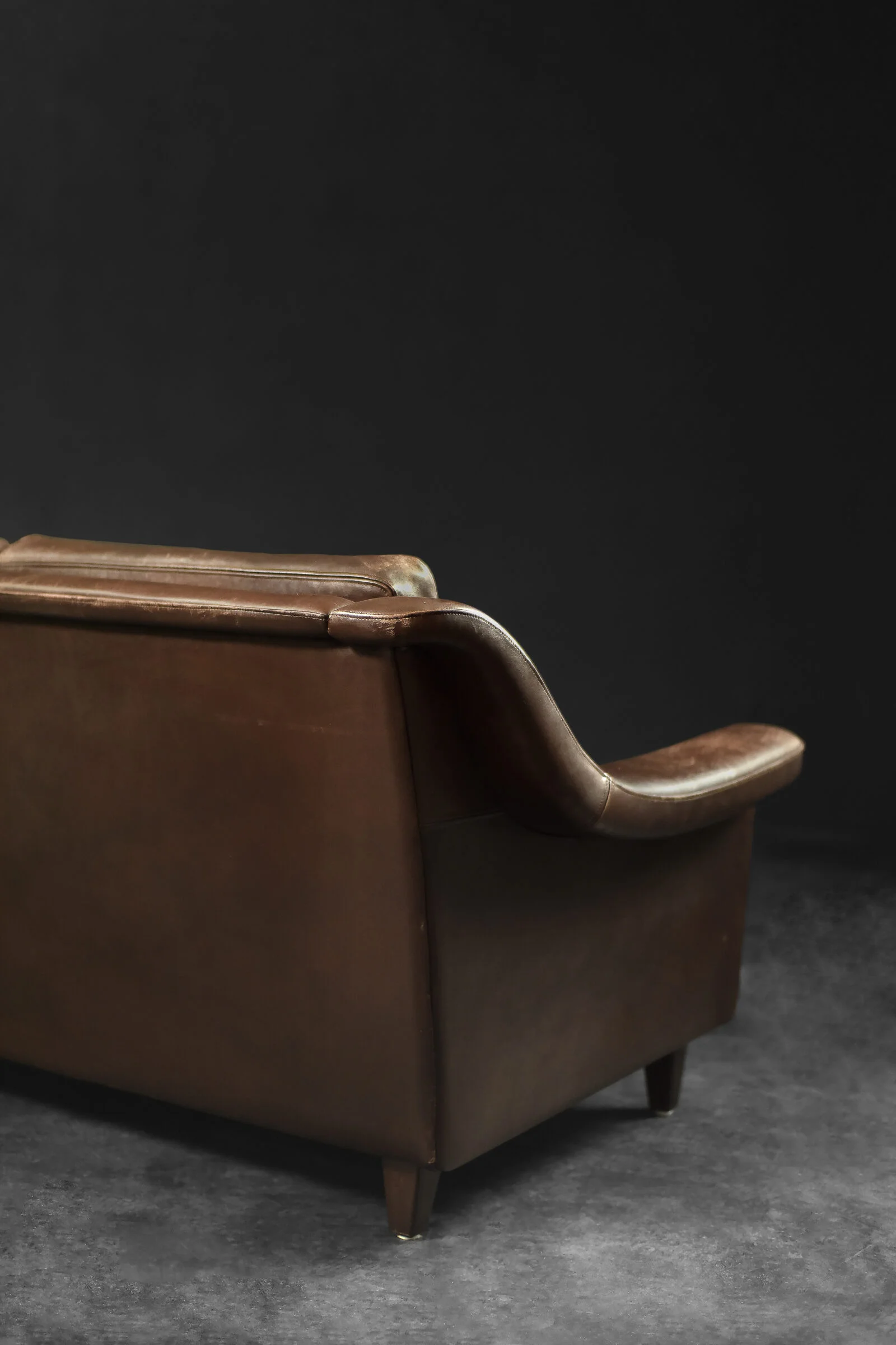 Sofa skórzana 3-osobowa, Dania, lata 70