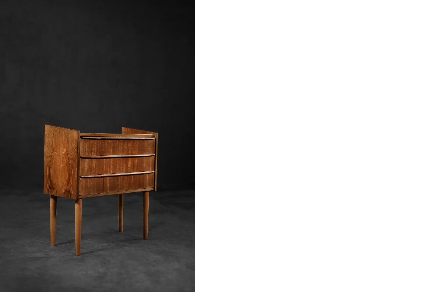 Teak bedside table with drawers, Denmark, 1960s