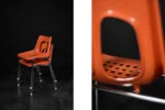 Pair of orange chairs, Plasson, Israel, 1960s