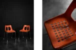 Pair of orange chairs, Plasson, Israel, 1960s
