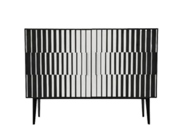Komoda vintage, z malaturą Op-Art, Polska, lata 70