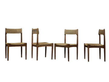 Set of 4 oak chairs, designed by E. Knudsen, K. Knudsen & Søn, Denmark, 1952