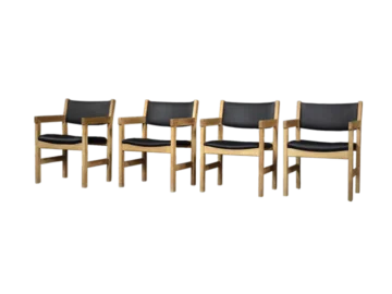 Komplet 4 krzeseł gabinetowych, proj. Hans J. Wegner dla Getama, Dania, lata 60