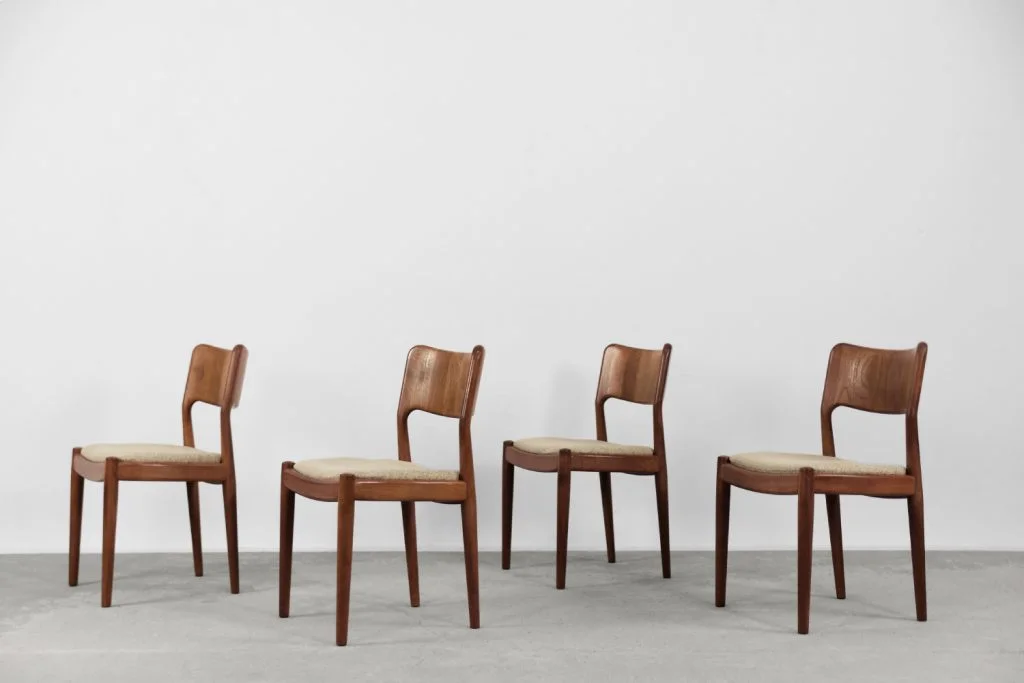 Set of 4 vintage chairs, Glostrup Møbelfabrik, Denmark, 1960s