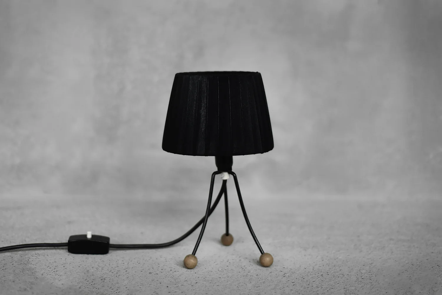 Small table lamp with a lampshade, Poland, 1960s