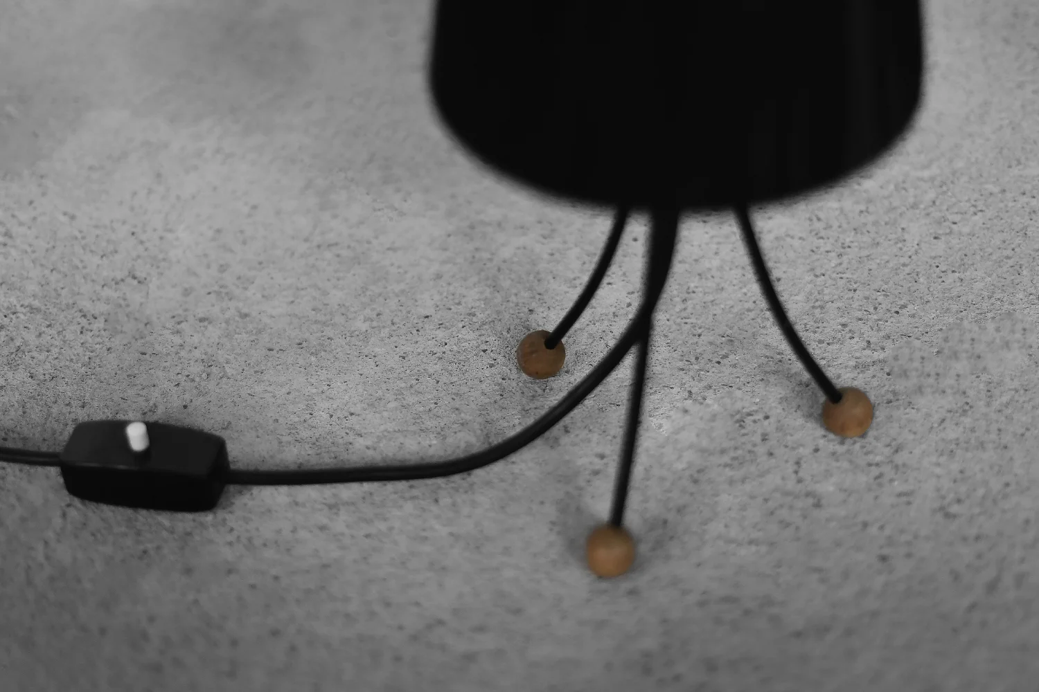 Small table lamp with a lampshade, Poland, 1960s