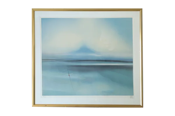 Colour lithograph, Lars Sjöström, surrealism, 1970s