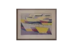 Colour lithograph, Waldemar Lorentzon, Båtparad, 1953