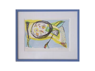 Colour lithograph, Lis Zwick, Maskot, 1996