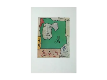Wydruk litograficzny, Gaston Chaissac, Kompozycja z twarzą, lata 60