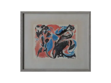 Colour lithograph, Bergets röda, Paul Holsby, 1963