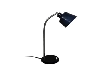 Industrial desk lamp with enamel shade, Poland, 1950s