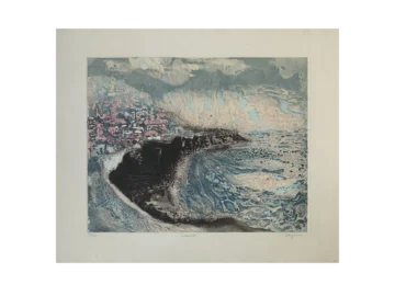 Akwaforta na papierze Arches, Lawrence Heyman, Seacoast, lata 60