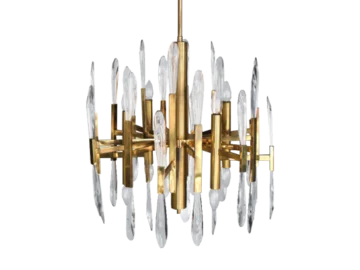 Brass chandelier, designed by G. Sciolari, Italy, 1970s