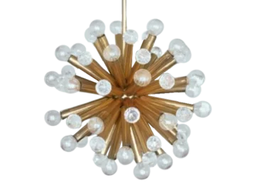 Mosiężna lampa sputnik z kryształami Swarovski, Ernst Palme, Niemcy, lata 60