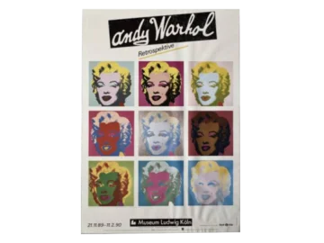 Original poster from Andy Warhol's exhibition "Marilyn Monroe RETROSPECTIVE" at Museum Ludwig Cologne, 1989/1990